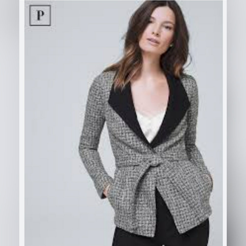 WHBM Jacket Belted Tweed with Removable Belt Sz 10